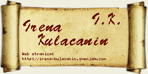 Irena Kulačanin vizit kartica